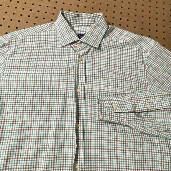 Culturata Roma Tailored Fit LS Button Up Shirt Italy Plaid Green Size 40/Medium - Picture 3 of 8